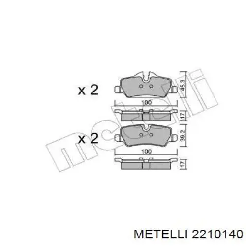 22-1014-0 Metelli pastillas de freno traseras