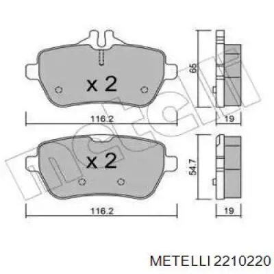 2210220 Metelli pastillas de freno traseras