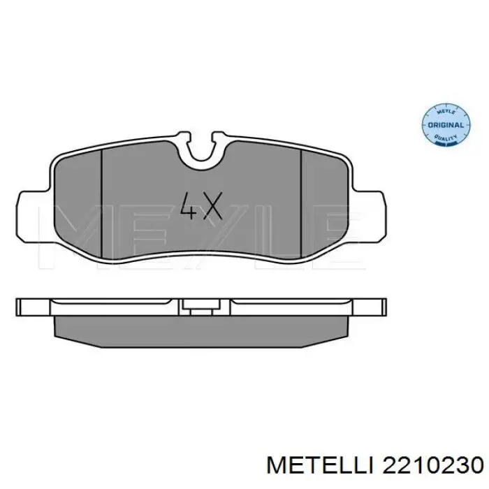 2210230 Metelli pastillas de freno traseras