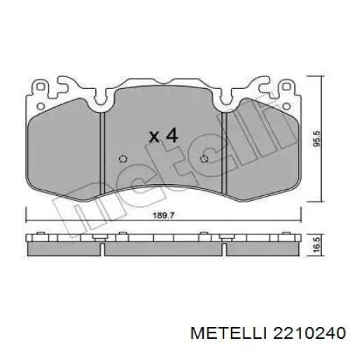 2210240 Metelli pastillas de freno delanteras