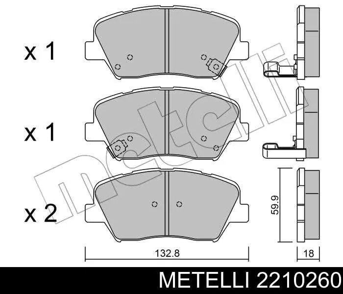 2210260 Metelli pastillas de freno delanteras