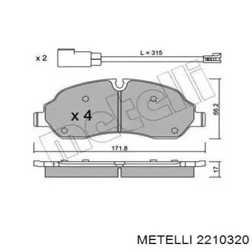 22-1032-0 Metelli pastillas de freno delanteras