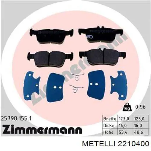 Comprar 2210400 Metelli Pastillas de freno traseras