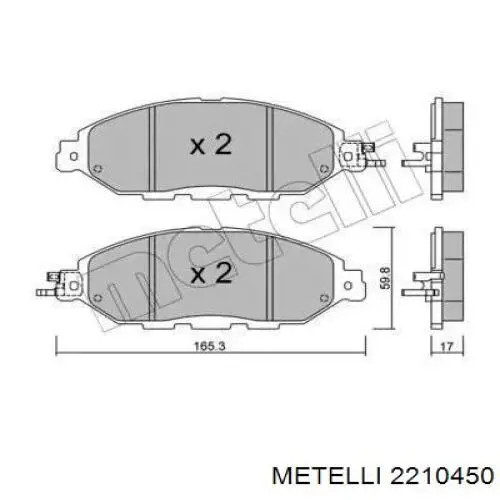 22-1045-0 Metelli pastillas de freno delanteras