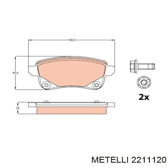 Comprar 2211120 Metelli Pastillas de freno traseras