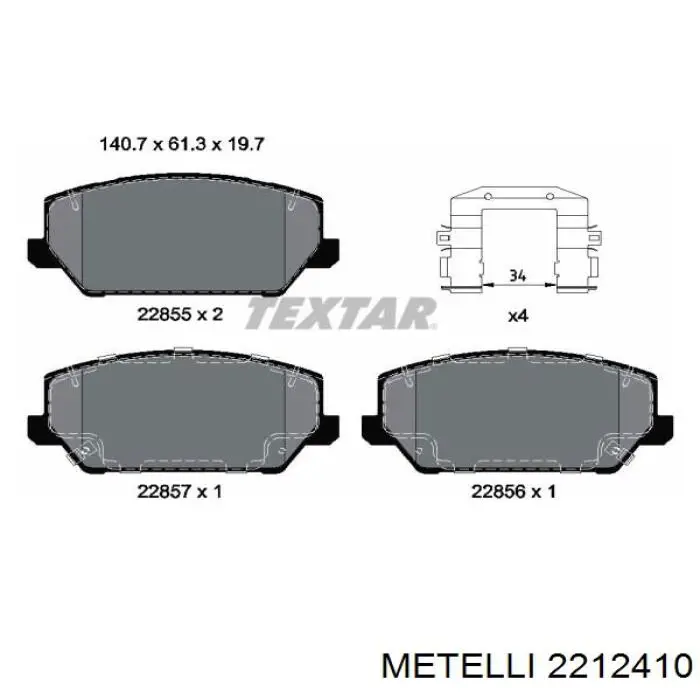 22-1241-0 Metelli pastillas de freno delanteras