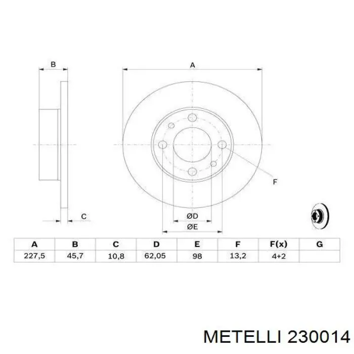 Freno de disco delantero Seat 600