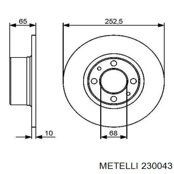 23-0043 Metelli disco de freno delantero