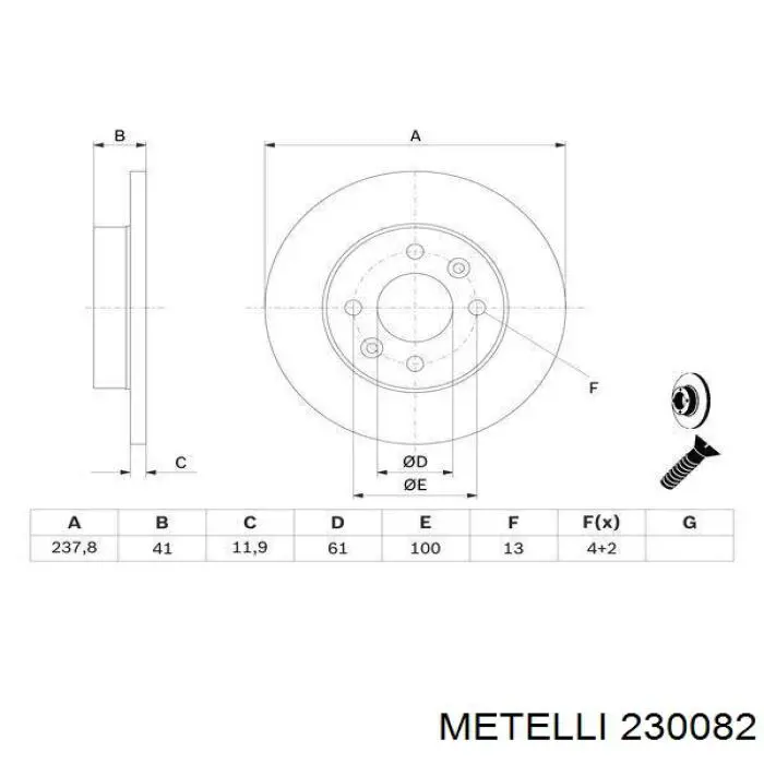 Comprar 230082 Metelli Freno de disco delantero