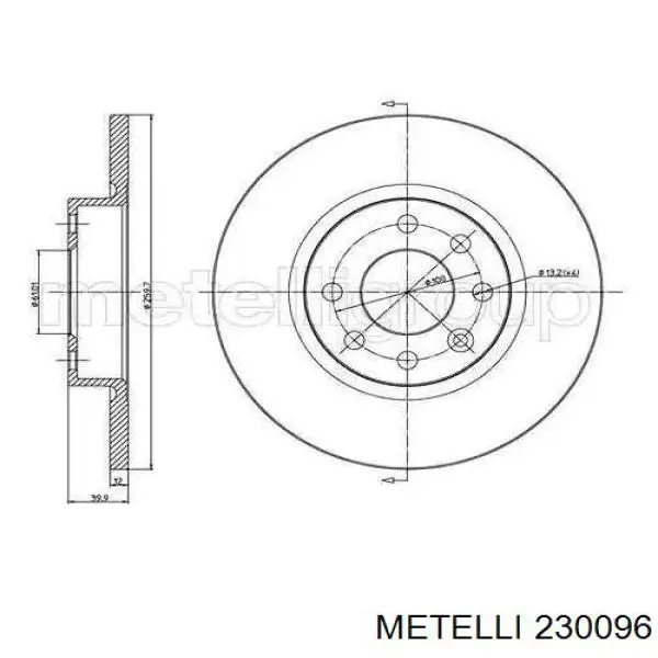 Freno de disco delantero Opel Astra 51, 52, F35, M35