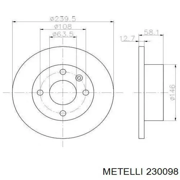 230098 Metelli freno de disco delantero