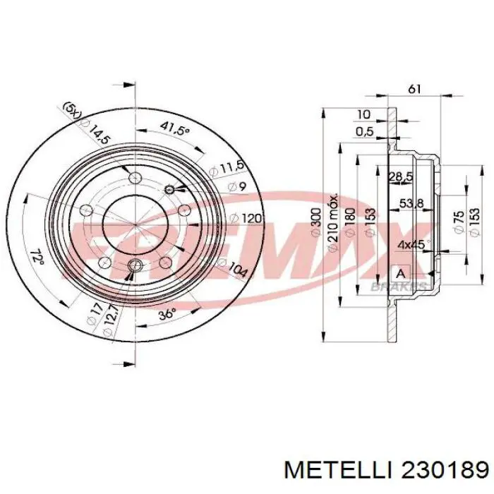 Disco de freno trasero BMW 5 E34