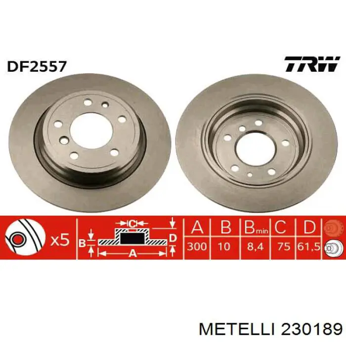 Disco de freno trasero BMW 5 E34