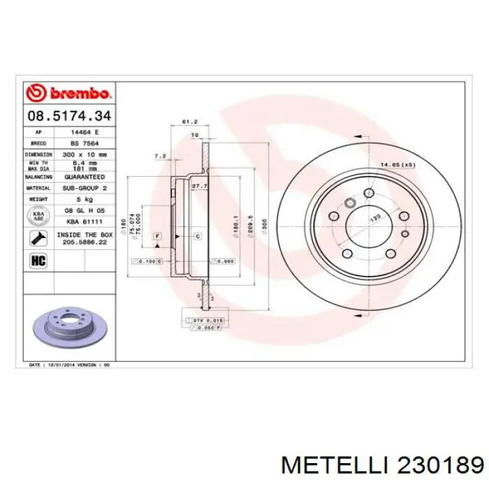 Disco de freno trasero BMW 5 E34