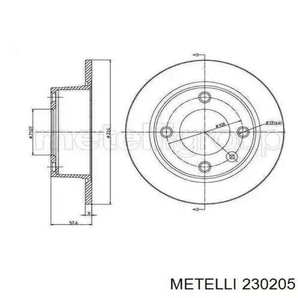 23-0205 Metelli freno de disco delantero