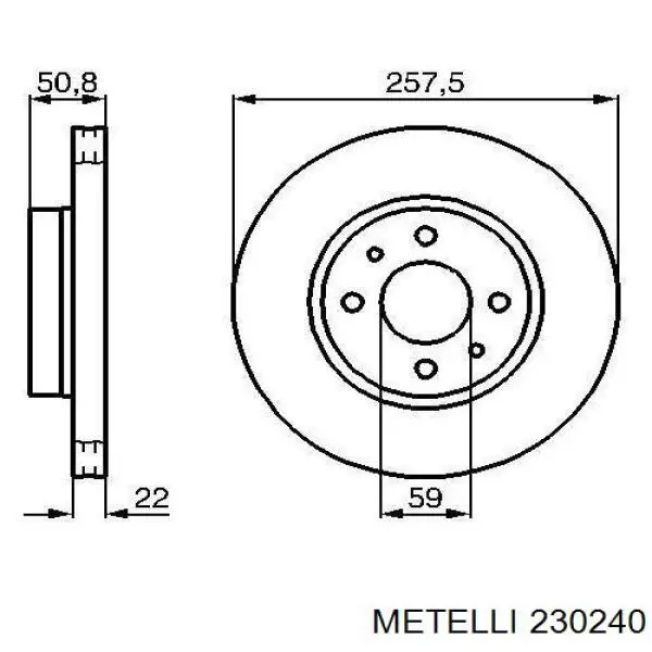 23-0240 Metelli freno de disco delantero