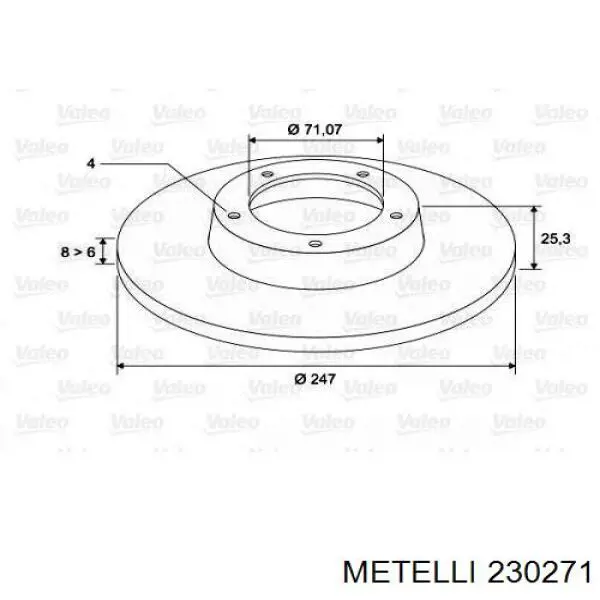Disco de freno trasero Peugeot 206 2A/C