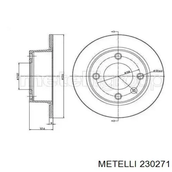 Disco de freno trasero Peugeot 206 2A/C