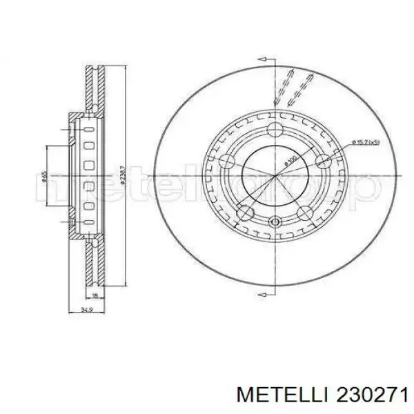 Disco de freno trasero Peugeot 206 2A/C