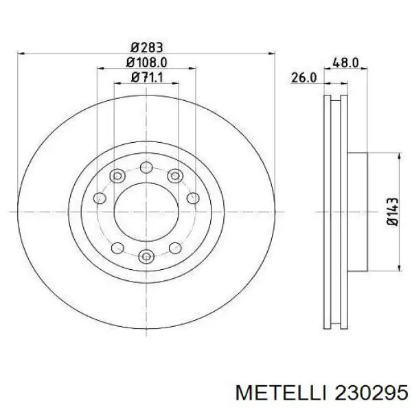 23-0295 Metelli freno de disco delantero