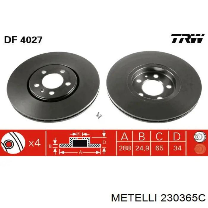 Freno de disco delantero Mercedes E C124