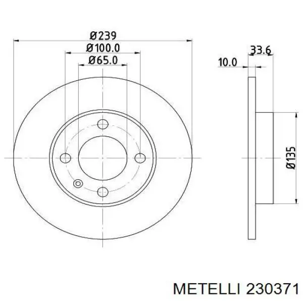 23-0371 Metelli freno de disco delantero