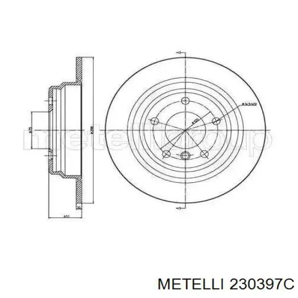 230397C Metelli disco de freno trasero