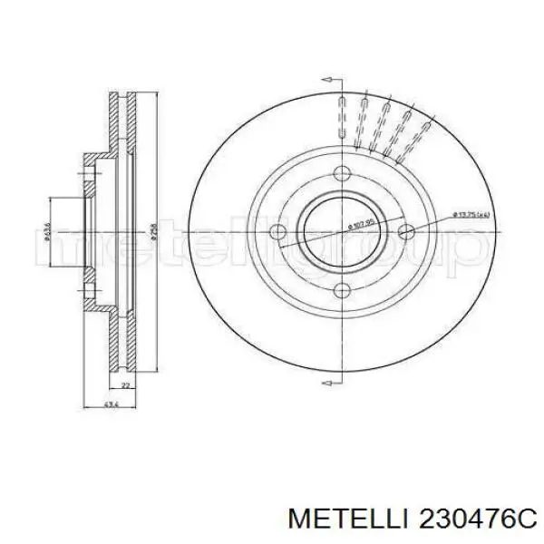 23-0476C Metelli freno de disco delantero