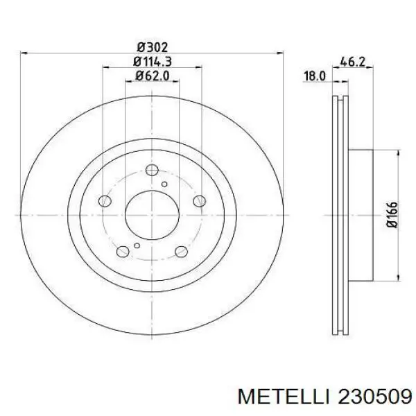 23-0509 Metelli freno de disco delantero