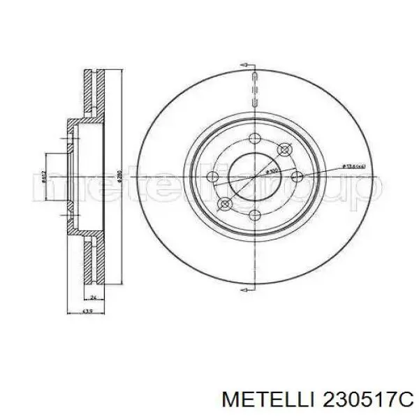 23-0517C Metelli freno de disco delantero