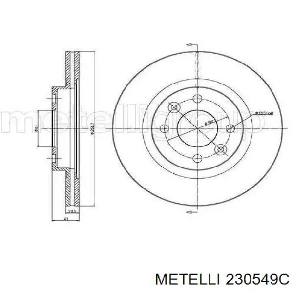 Comprar 230549C Metelli Freno de disco delantero