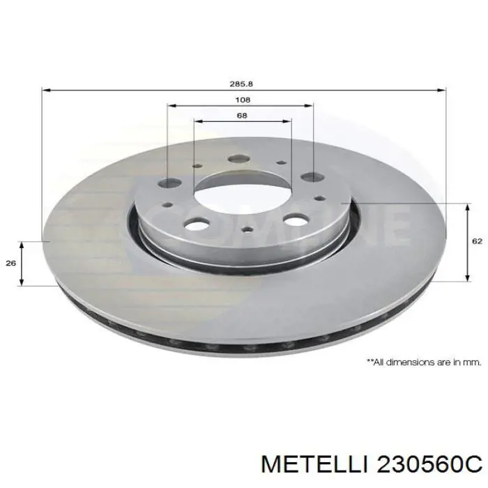 23-0560C Metelli freno de disco delantero