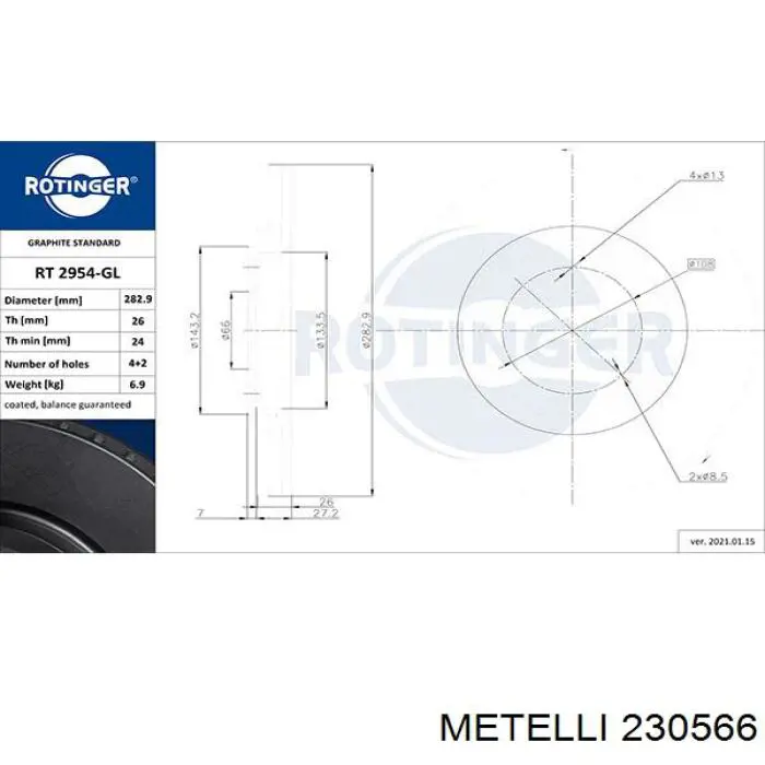 Freno de disco delantero Citroen C4 UD