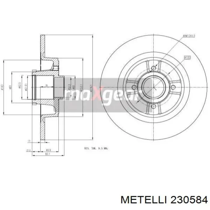 23-0584 Metelli disco de freno trasero