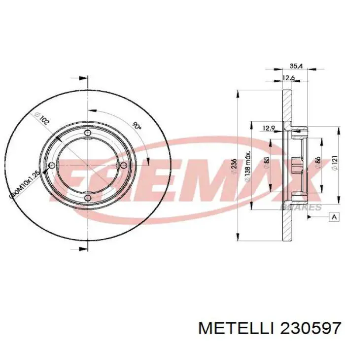 Freno de disco delantero Chevrolet Spark (Matiz) M200, M250