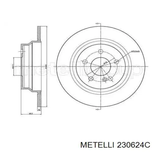 23-0624C Metelli disco de freno trasero