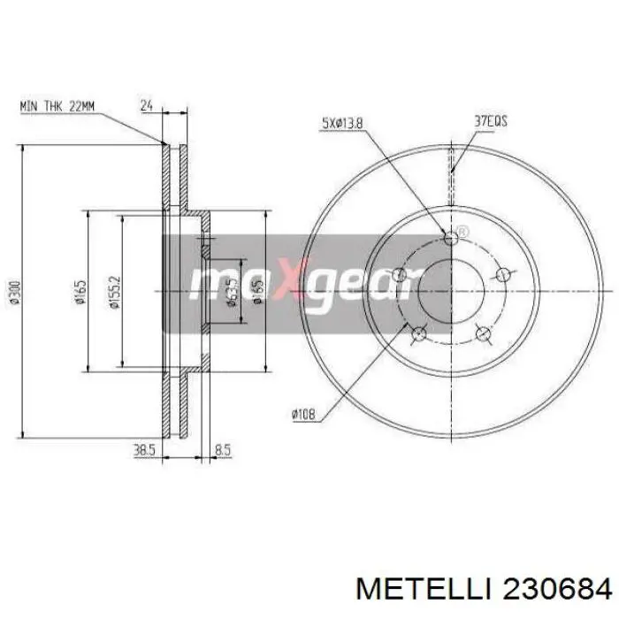Freno de disco delantero Jaguar X-type CF1