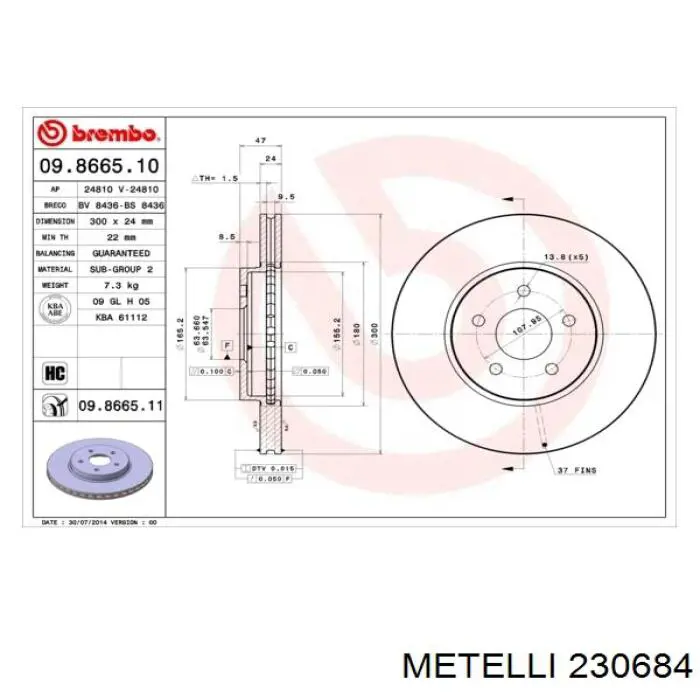 Freno de disco delantero Jaguar X-type CF1