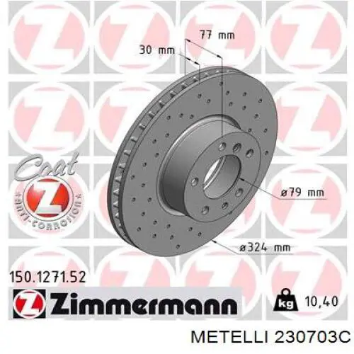 23-0703C Metelli freno de disco delantero