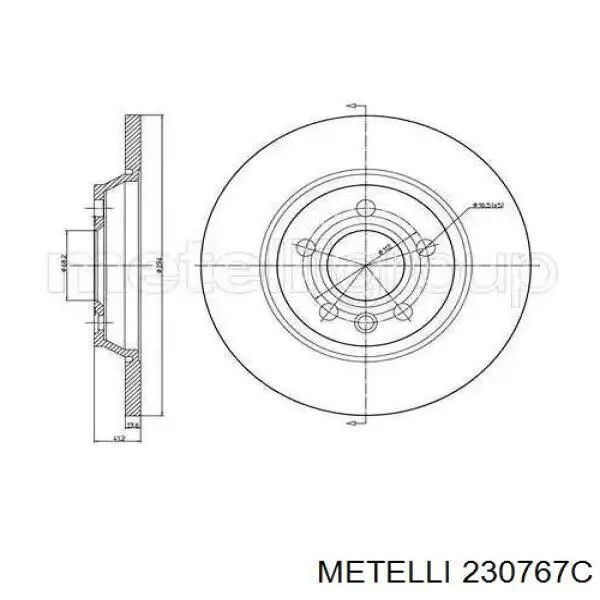 230767C Metelli disco de freno trasero