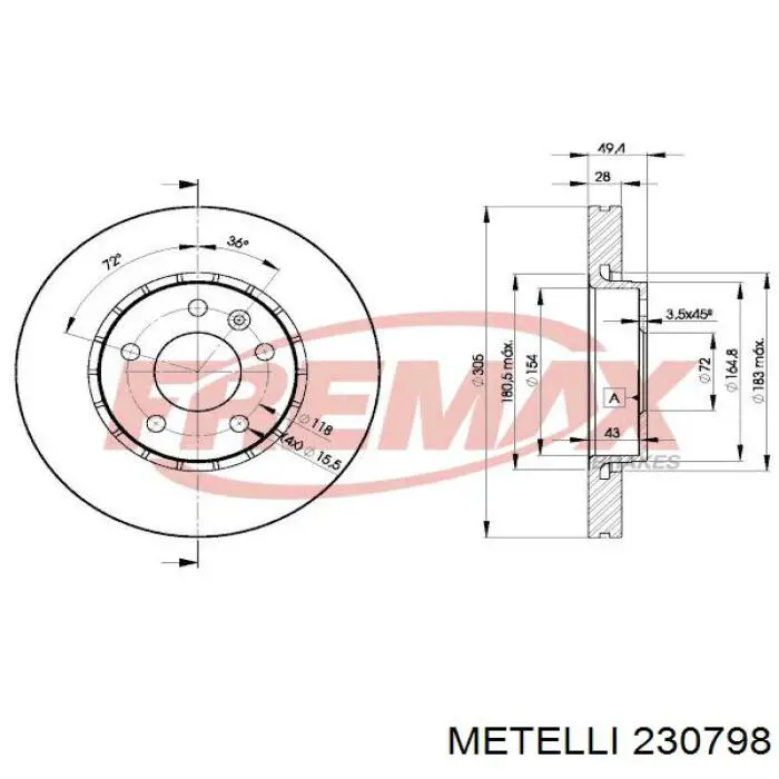 Freno de disco delantero Renault Trafic 2 FL