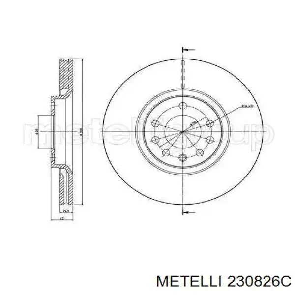 23-0826C Metelli disco de freno delantero