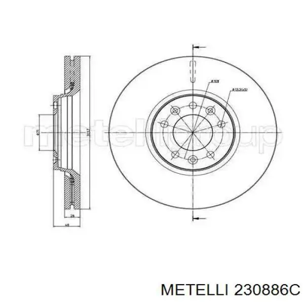23-0886C Metelli disco de freno delantero