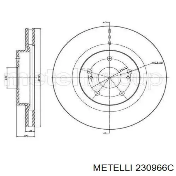 23-0966C Metelli freno de disco delantero