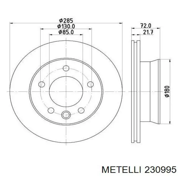 23-0995 Metelli freno de disco delantero