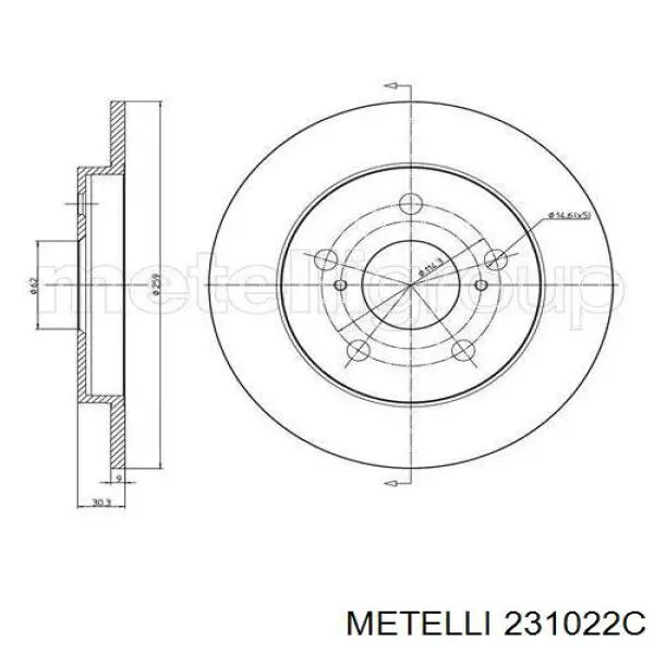 Disco de freno trasero Toyota Auris E15