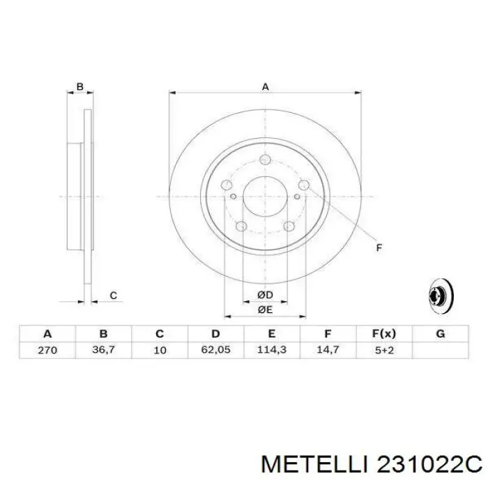Disco de freno trasero Toyota Auris E15