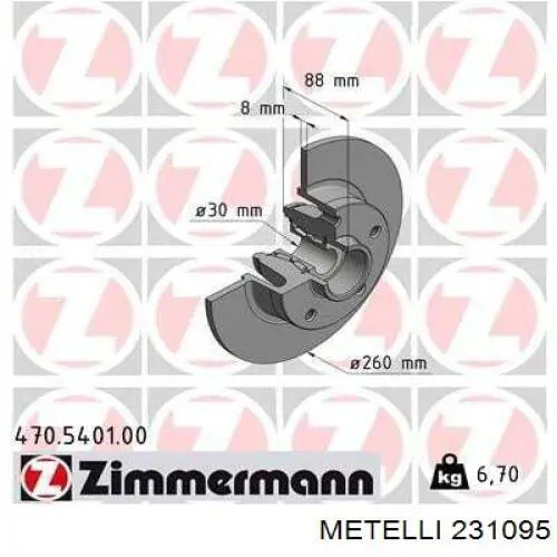 Disco de freno trasero Metelli 231095 precio, desde 97,84 EUR