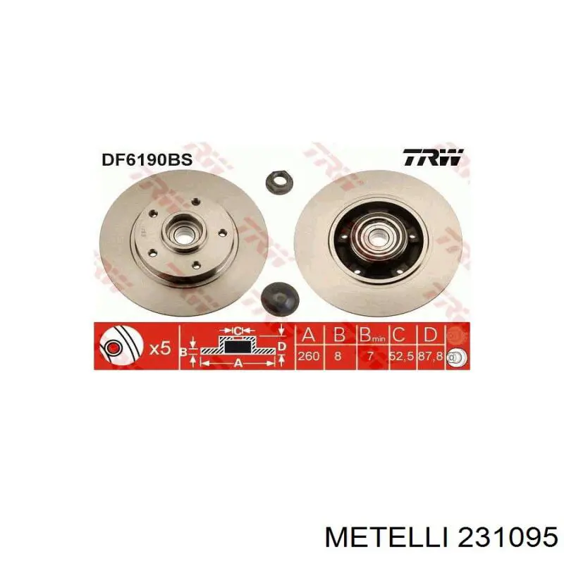 Comprar 231095 Metelli Disco de freno trasero