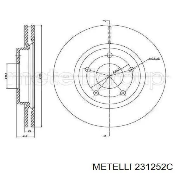 23-1252C Metelli freno de disco delantero